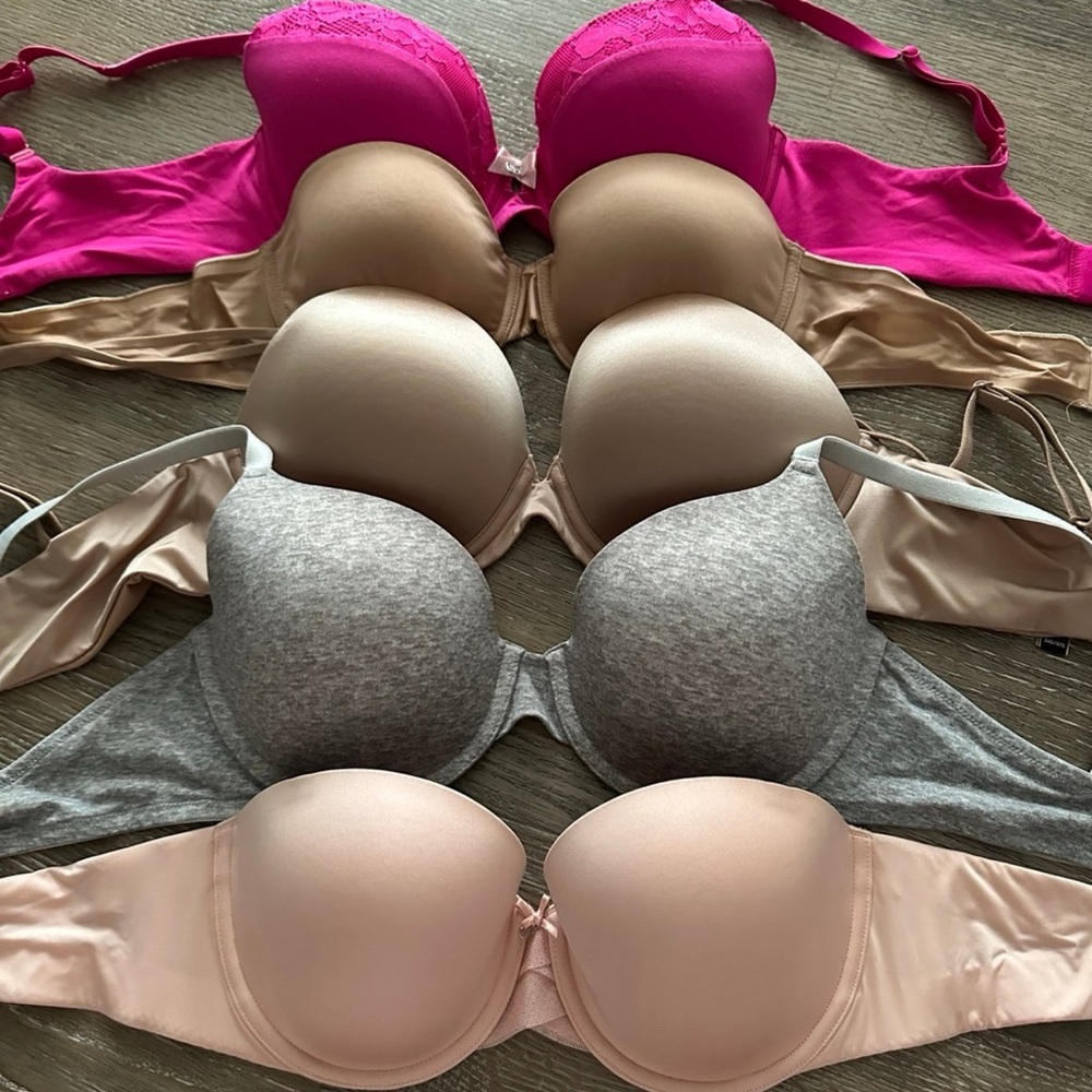 Victoria's Secret Pack of Mixed Bras in Hot Pink, Nude, Gray, Blush